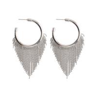 Fashion Fringe Earrings, Brass, platinum plated, fashion jewelry & for woman 
