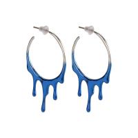 Brass Stud Earring, Copper Alloy, real gold plated, fashion jewelry & for woman, blue [