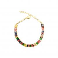 Cubic Zirconia Micro Pave Brass Bracelet, fashion jewelry & micro pave cubic zirconia & for woman Approx 7 Inch 
