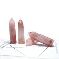 Gemstone Decoration, Red Marble Glue Stone, Conical, polished, for home and office, pink, Length about 80-90mm 