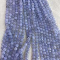 Natürliche violette Achat Perlen, Violetter Achat, rund, DIY & verschiedene Größen vorhanden, hell violettblau, Länge:ca. 38 cm, verkauft von Strang