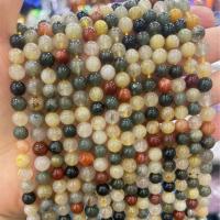 Rutilquarz Perlen, Rutilated Quarz, rund, DIY & verschiedene Größen vorhanden, gemischte Farben, Länge:ca. 38 cm, verkauft von Strang