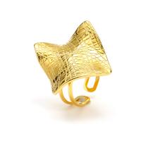Titanium Steel Finger Ring, 18K gold plated, fashion jewelry & for woman, golden, ring width 30mm 