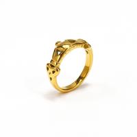 Титан Сталь палец кольцо, титан, вакуумное ионное покрытие, ювелирные изделия моды & разный размер для выбора & Женский, Золотой, ring width 8mm, продается PC