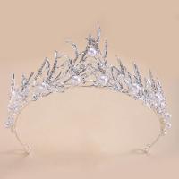 Bridal Tiaras, Zinc Alloy, with Plastic Pearl, plated, fashion jewelry & for woman & with rhinestone Inner Approx 150mm 