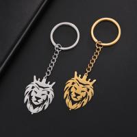 Stainless Steel Key Chain, 304 Stainless Steel, Lion, plated, Unisex & hollow 