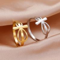 Stainless Steel Finger Ring, 304 Stainless Steel, Bowknot, plated, fashion jewelry & for woman & hollow .4mm 