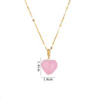 Cubic Zircon Micro Pave Brass Necklace, with Glass & 304 Stainless Steel, with 5CM extender chain, Heart, plated, micro pave cubic zirconia & for woman Approx 40 cm 