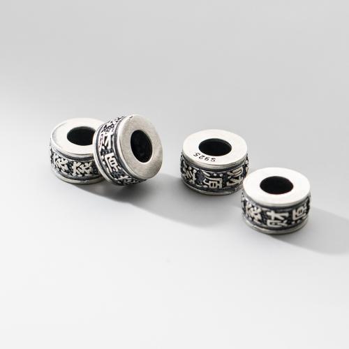 Sterling Silver Spacer Beads, 925 Sterling Silver, Antique finish, DIY, original color, Diameter 10.5 * height 5.5 mm 
