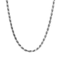 Collar de cadena de plata esterlina, Plata de ley 925, Vintage & Cadena de cuerda francesa & unisexo & diverso tamaño para la opción, Vendido por UD
