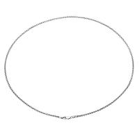 Collar de cadena de plata esterlina, Plata de ley 925, Bricolaje & unisexo & diverso tamaño para la opción, plateado, Vendido por UD
