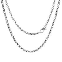 Серебряное ожерелье цепи, 925 пробы, Винтаж & DIY & разный размер для выбора & Овальный цепь, продается PC