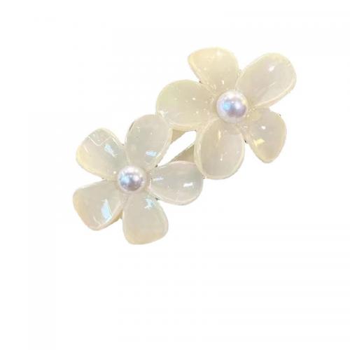 Alligator Hair Clip, Plastic Pearl, with Plastic, Flower, Korean style & for woman 105mm 
