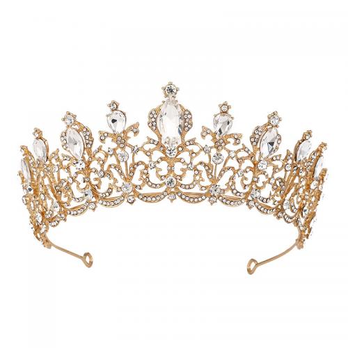 Bridal Tiaras, Zinc Alloy, plated, fashion jewelry & for woman & with rhinestone 380mm, Inner Approx 180mm 