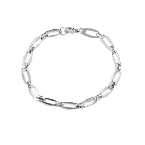 Stainless Steel Chain Bracelets, 304 Stainless Steel, polished, fashion jewelry & Unisex, original color, 6.5mm 