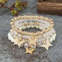Wrap Bracelets, Glass Beads, with Plastic & Zinc Alloy & Acrylic, plated, fashion jewelry & Unisex 