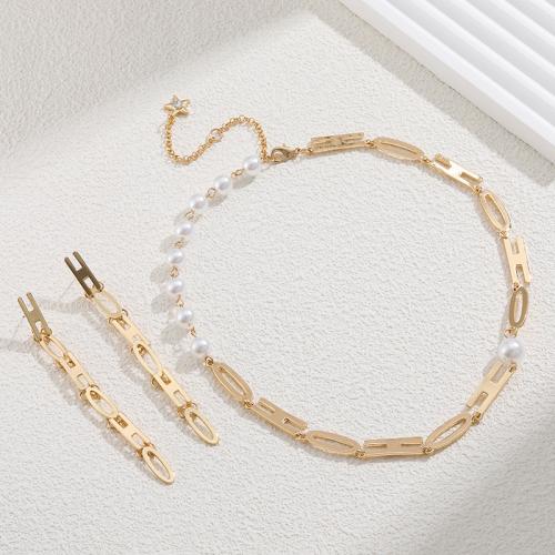 Fashion Zinc Alloy Jewelry Sets, with Plastic Pearl, plated, fashion jewelry [
