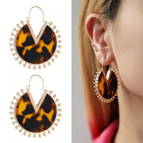 Acrylic Drop Earring, Zinc Alloy, with Acetate, plated, fashion jewelry 