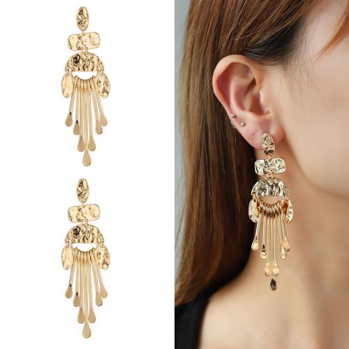 Zinc Alloy Drop Earring, with Iron, plated, fashion jewelry golden 