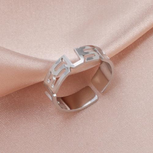 Stainless Steel Finger Ring, 304 Stainless Steel, plated, fashion jewelry & Unisex & hollow .6mm mm 