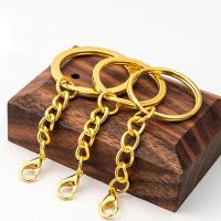 Zinc Alloy Key Clasp, with Iron, gold color plated, portable & DIY golden 