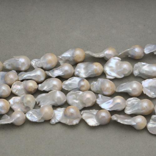 Perlas cultivadas de agua dulce, Barroco, Bricolaje & diferentes estilos para la opción, Blanco, 1-3cm, aproximado 14-22PCs/Sarta, Vendido por Sarta