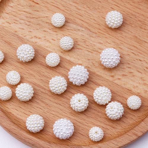 ABS Plastic Beads, ABS Plastic Pearl, Round, DIY white 