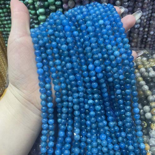 Perles de pierre gemme unique, Apatites, Rond, DIY & normes différentes pour le choix, saphir Environ 38 cm, Vendu par brin