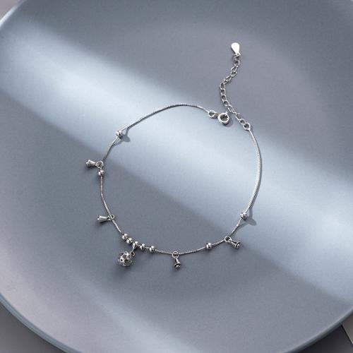 Fashion Jewelry Anklet, 925 Sterling Silver, for woman Approx 10.11 Inch 