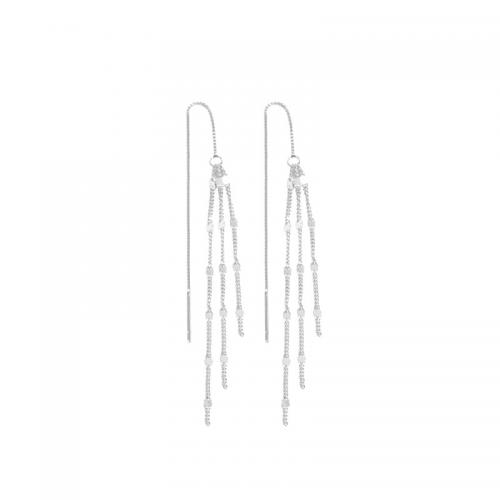 Sterling Silver Drop Earring, 925 Sterling Silver, plated, fashion jewelry & for woman 133mm 