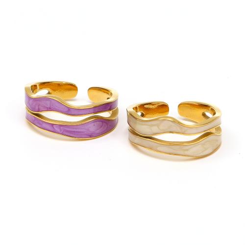 Титан Сталь палец кольцо, титан, ювелирные изделия моды & Женский & эмаль, Много цветов для выбора, ring width 8.5mm, продается PC