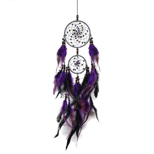 Fashion Dream Catcher, Feather, with Wax Cord & Wood & Iron, for home and office 630mm 