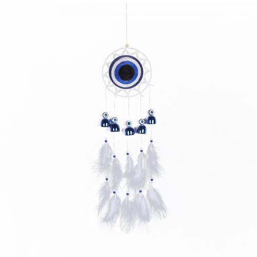 Fashion Dream Catcher, Feather, with Rattan & Nylon & Iron, handmade, for home and office, mixed colors, 470mm 