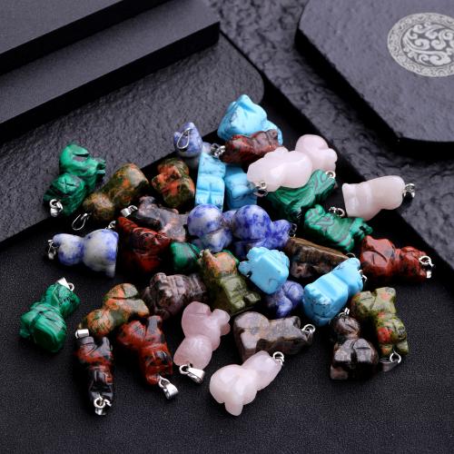 Joyas de piedras preciosas colgante, con fundición, Gato, Bricolaje, color mixto, 15x21mm, 10PCs/Bolsa, Vendido por Bolsa