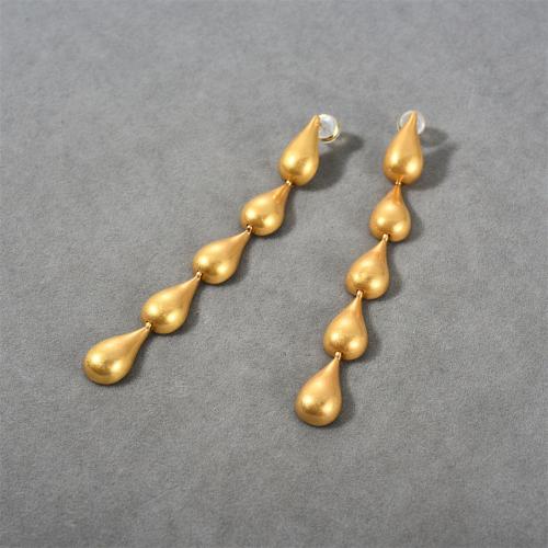 Brass Drop Earring, plated, fashion jewelry, golden 