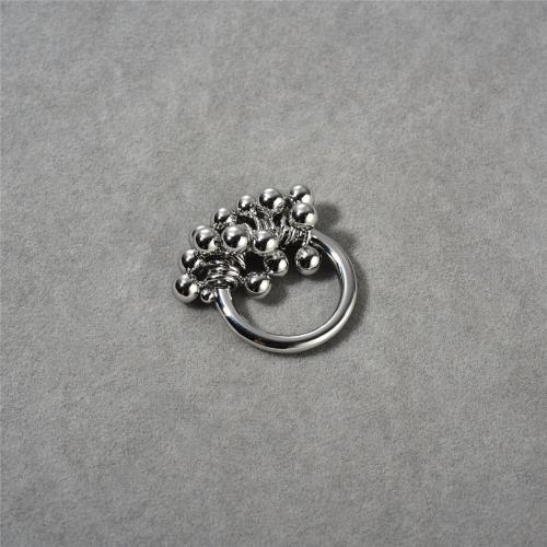 Палец кольцо-латунь, Латунь, Круглая, Другое покрытие, ювелирные изделия моды, серебряный, размер:7-8, продается PC