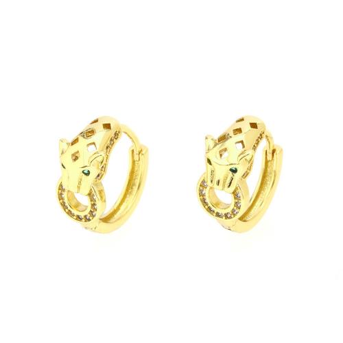 Cubic Zirconia Micro Pave Brass Earring, plated & micro pave cubic zirconia & for woman, gold 