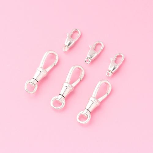 Sterling Silver Snap Clasp, 925 Sterling Silver, plated, DIY original color 