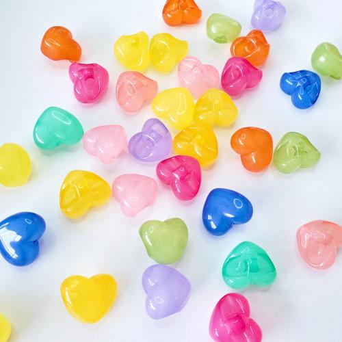 Jelly Style Acrylic Beads, Heart, DIY 18mm 
