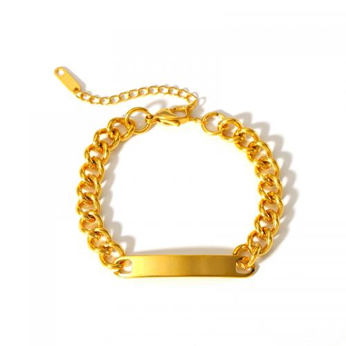Bracelets en acier inoxydable, Acier inoxydable 304, avec 5cm chaînes de rallonge, Placage ionique sous vide, bijoux de mode & pour femme, doré cm, Vendu par PC