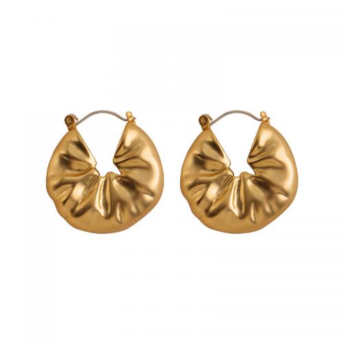 Messing Tropfen Ohrring, 18K vergoldet, Modeschmuck & für Frau, goldfarben, 28x30mm, verkauft von Paar