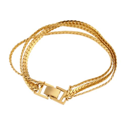 Stainless Steel Chain Bracelets, 316L Stainless Steel, 18K gold plated, fashion jewelry & for woman, golden Approx 20 cm 