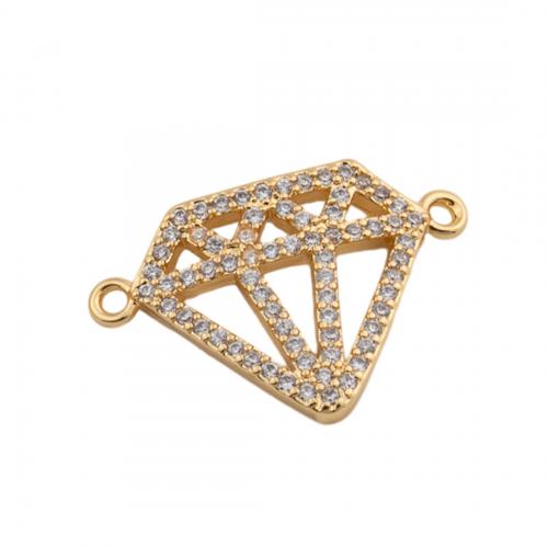 Cubic Zirconia Micro Pave Brass Connector, high quality plated, DIY & micro pave cubic zirconia Approx 1mm 