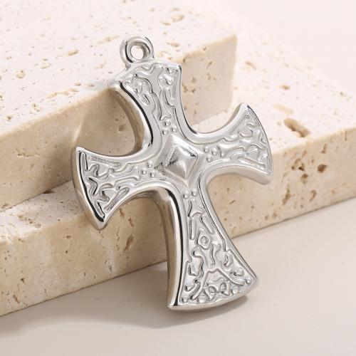Stainless Steel Cross Pendants, 304 Stainless Steel, fashion jewelry & DIY, original color [