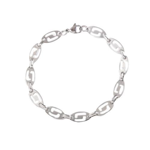 Stainless Steel Chain Bracelets, 304 Stainless Steel, polished, fashion jewelry & Unisex, original color, 6.7mm 
