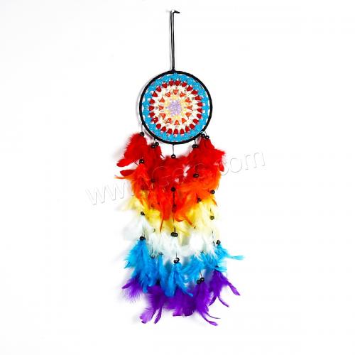Fashion Dream Catcher, Feather, with Rattan & Nylon & Iron, for home and office, multi-colored, 560mm 