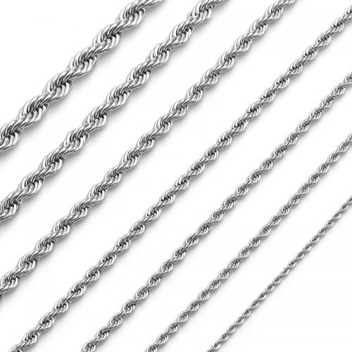 Stainless Steel Chain Necklace, 304 Stainless Steel, plated, Unisex original color [