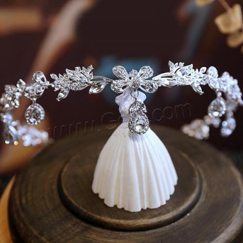 Hair Bands, Iron, with Rhinestone, for woman, silver color 15*13cm 