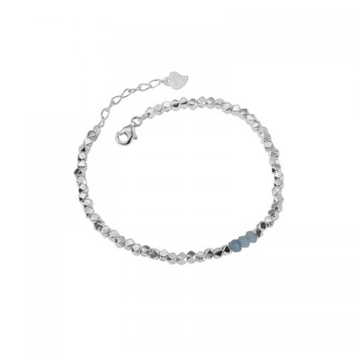925 Sterling Silver Bracelet, with Spinel, with 1.2inch extender chain, fashion jewelry & for woman Approx 6.3 Inch 