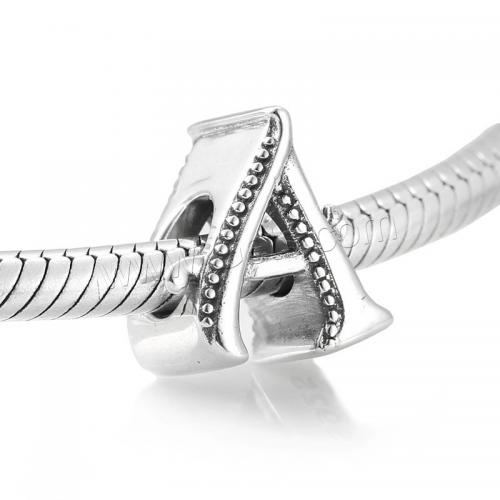 Sterling Silber Spacer Perlen, 925er Sterling Silber, Alphabet-Buchstabe, DIY & verschiedene Stile für Wahl, beads length 10-20mm, verkauft von PC